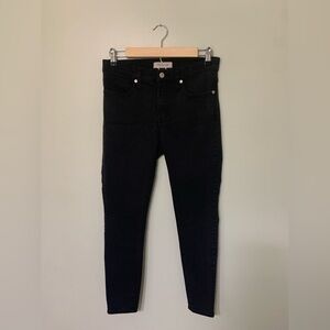 Madewell — women’s high rise 9’ black skinny jeans